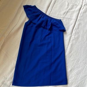 J.Crew Factory linen-cotton blend one shoulder dress